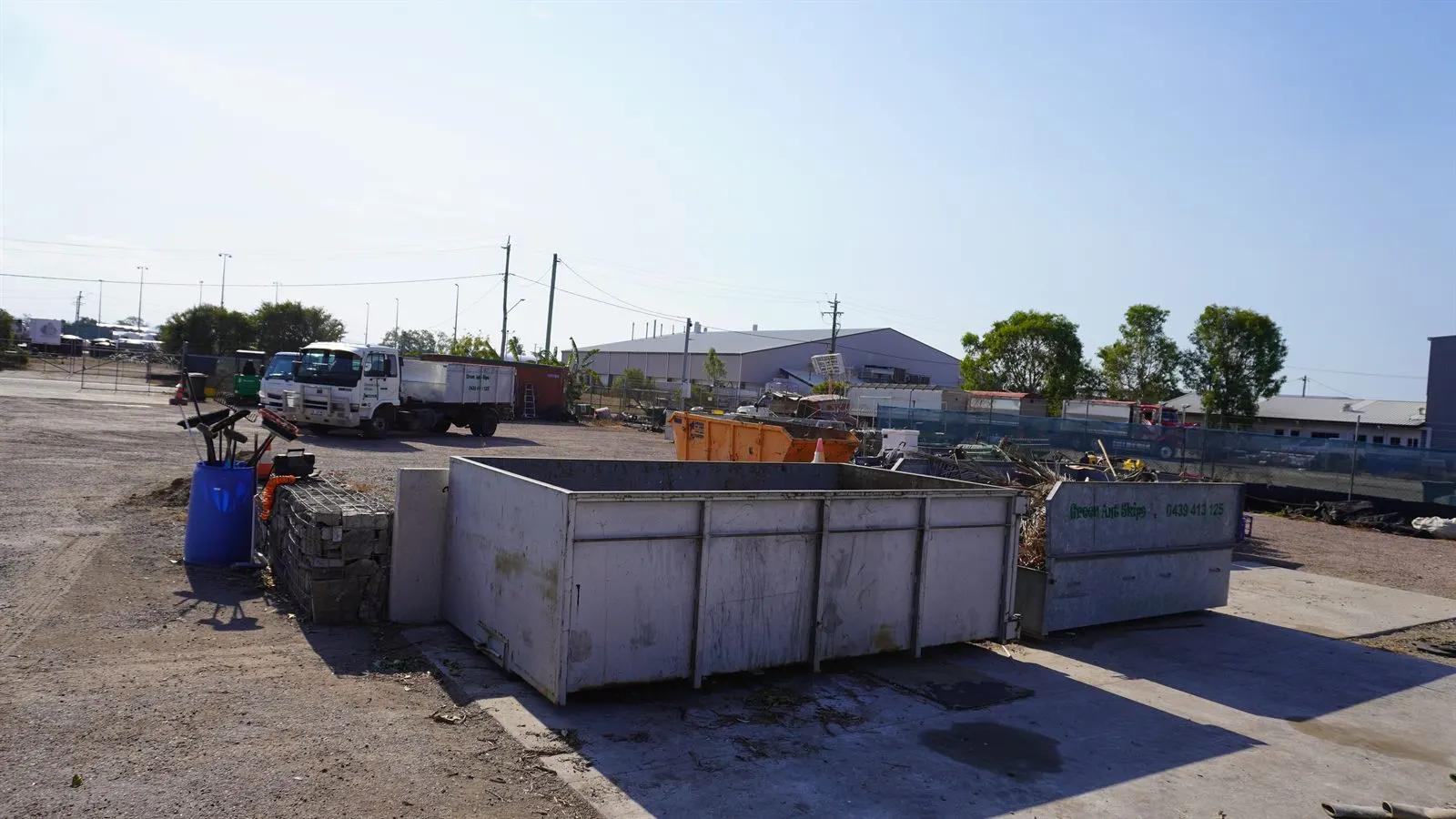 Skip bin sizes & prices Townsville — the full range of bins at the Green Ant Skips yard